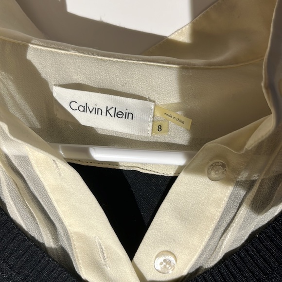 Calvin Klein off white dress with sweater vest built in - Picture 2 of 3